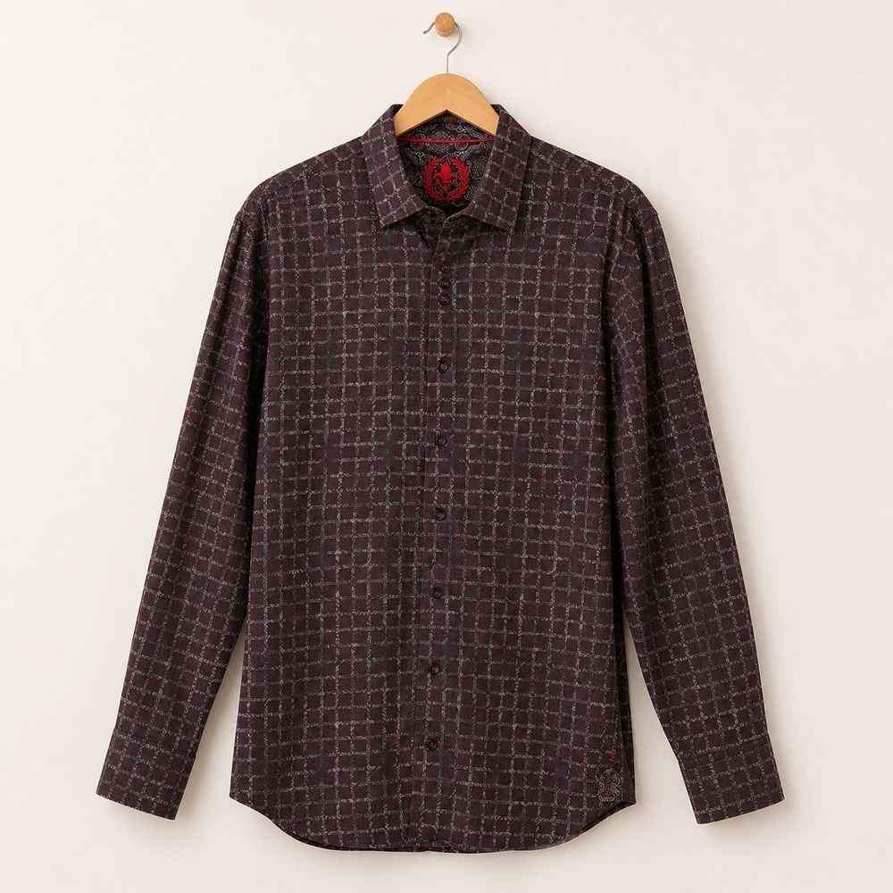 Au Noir Paisley Button Up Shirt Mens 3/M Gothic Prep Boho Luxe Designer